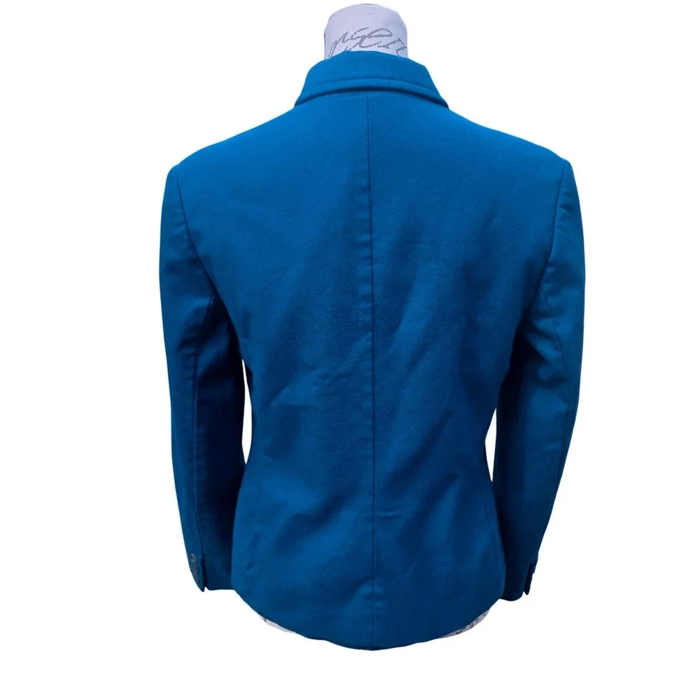 Pendleton Womens Blue 100% Virgin Wool Single Button Blazer Jacket‎ USA Size 10